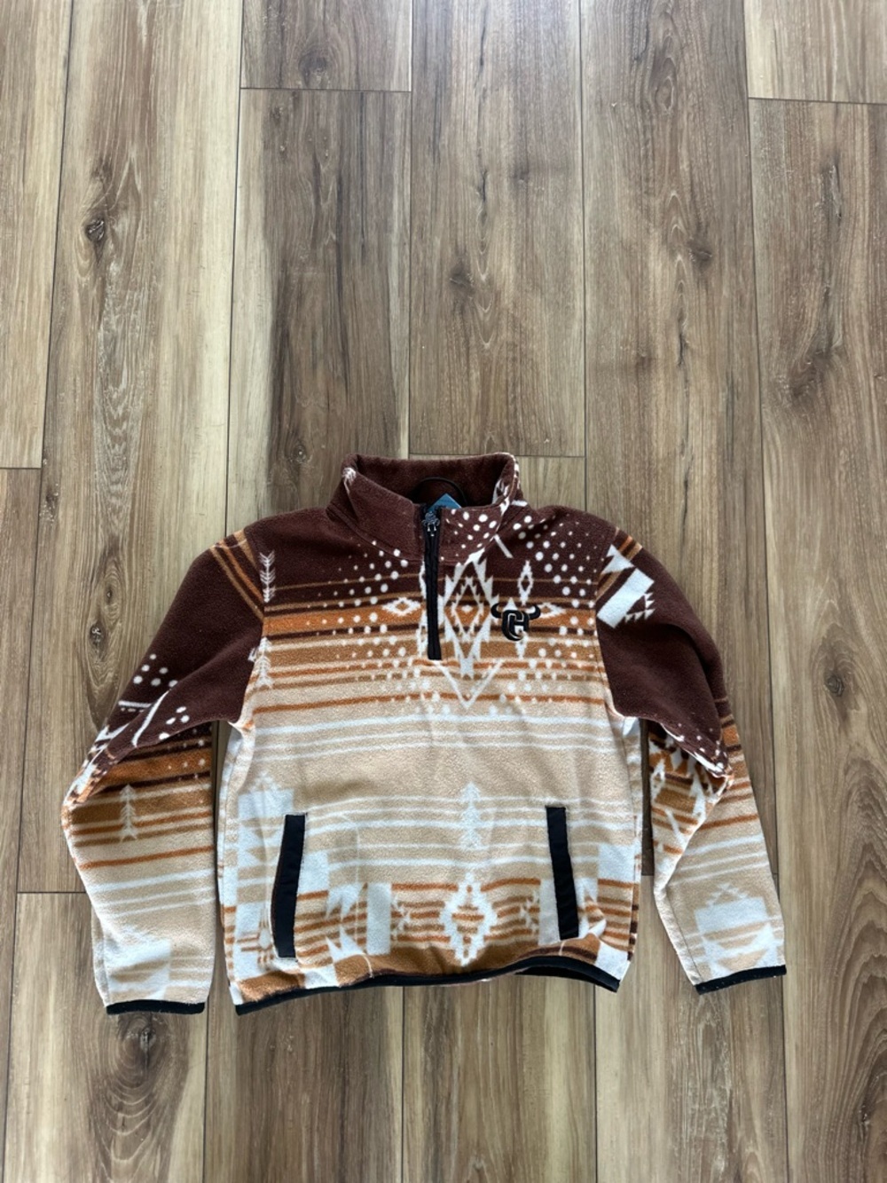 Cowboy hardware boys western Aztec Patterned Half-Zip Sweater size S/6